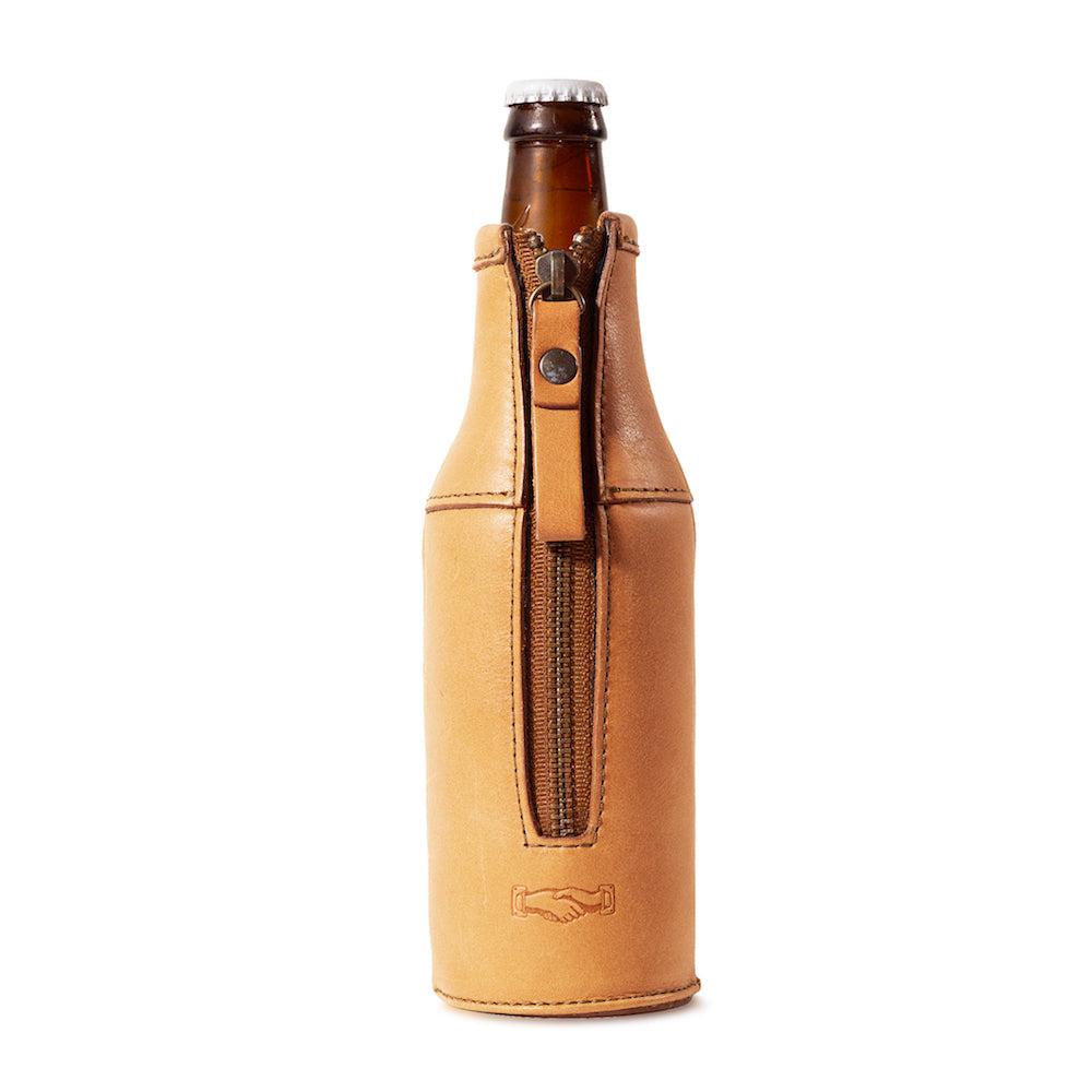 Campaign Leather Bottle Koozie Mission Mercantile Leather Goods