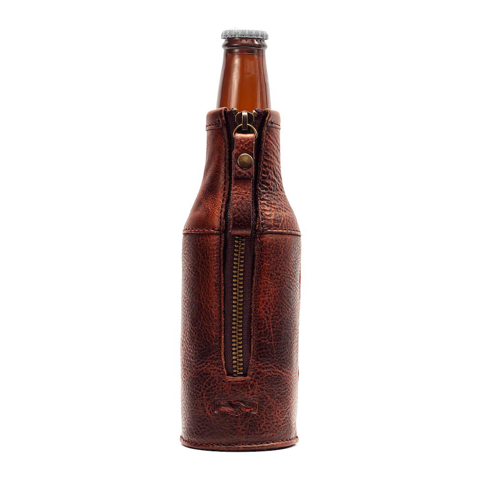 Campaign Leather Bottle Koozie Mission Mercantile Leather Goods