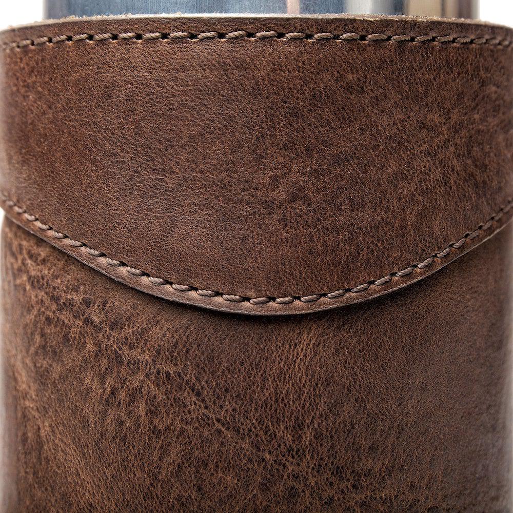 Campaign Leather Can Koozie Mission Mercantile Leather Goods