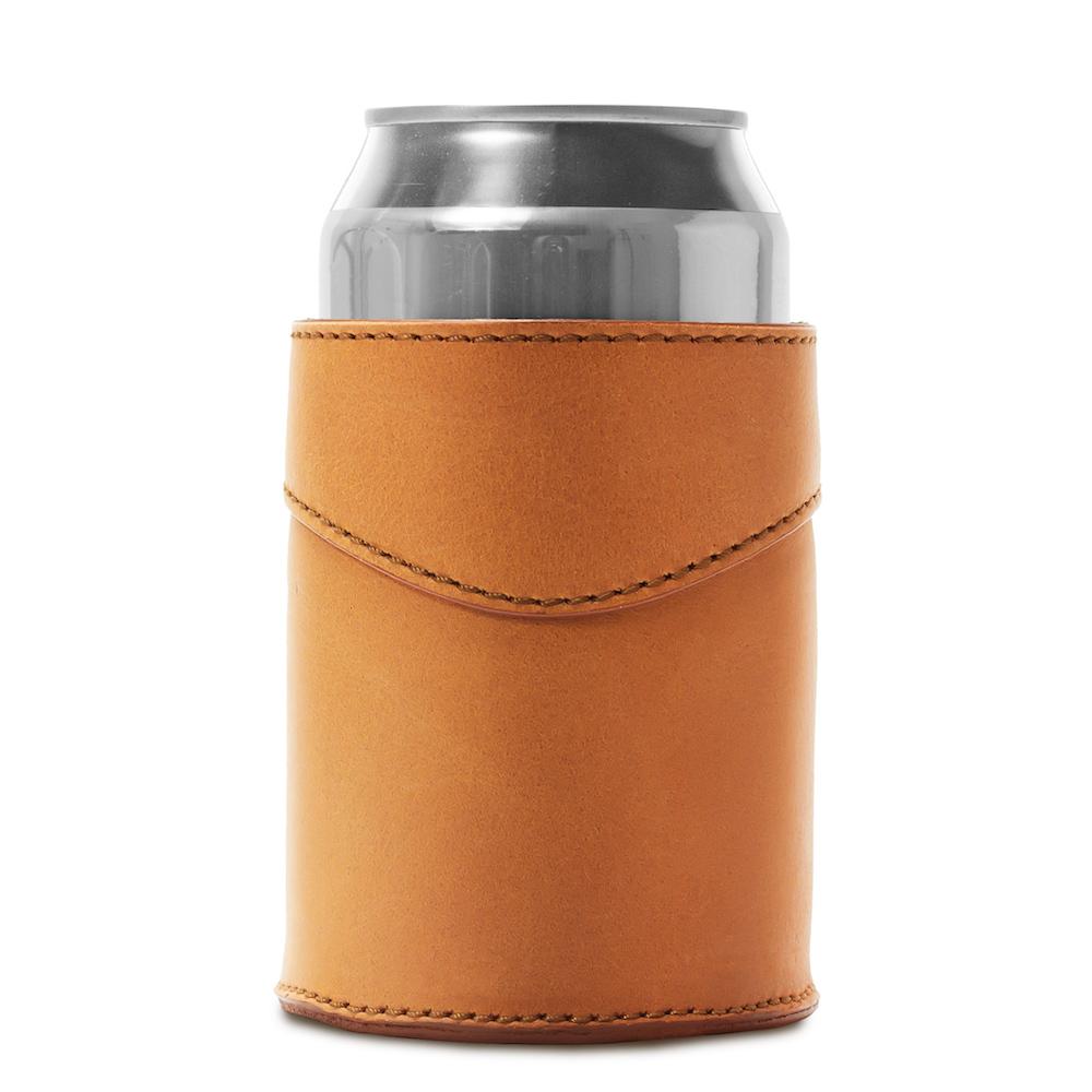 Campaign Leather Can Koozie Mission Mercantile Leather Goods