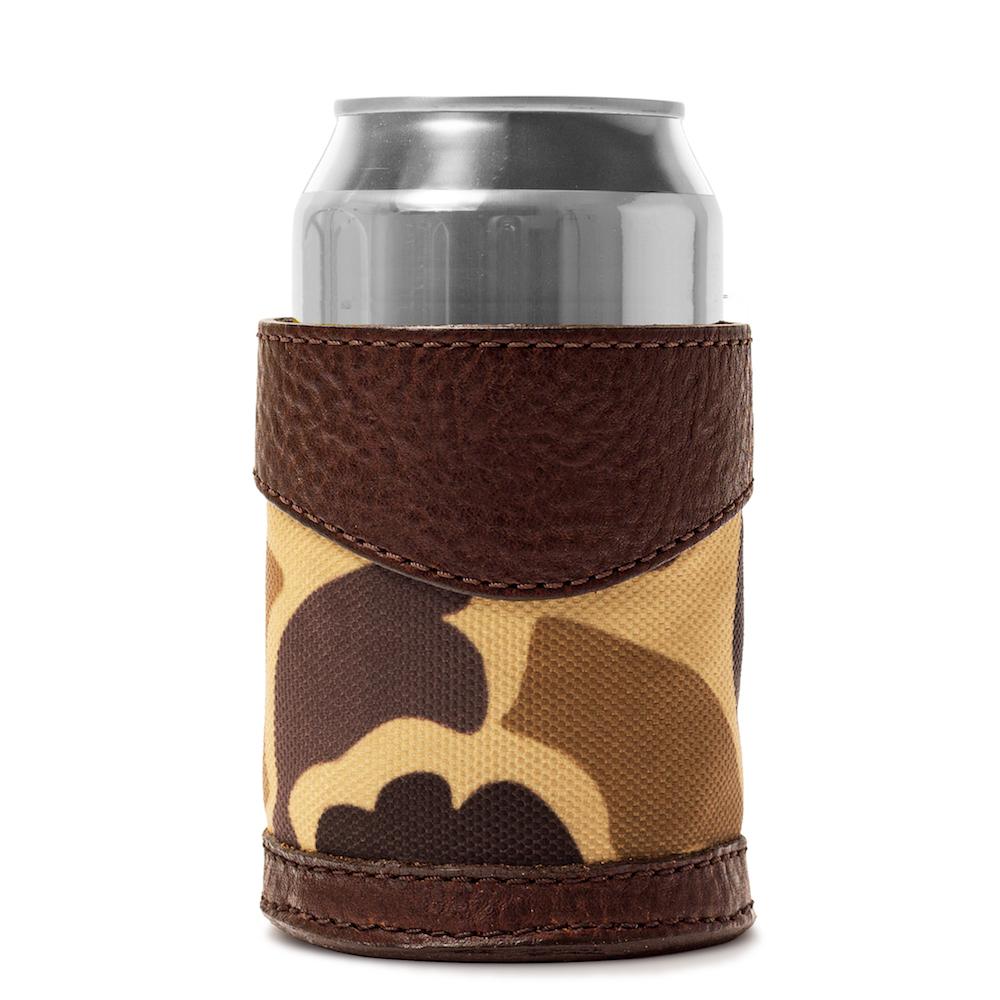 Campaign Leather Can Koozie Mission Mercantile Leather Goods