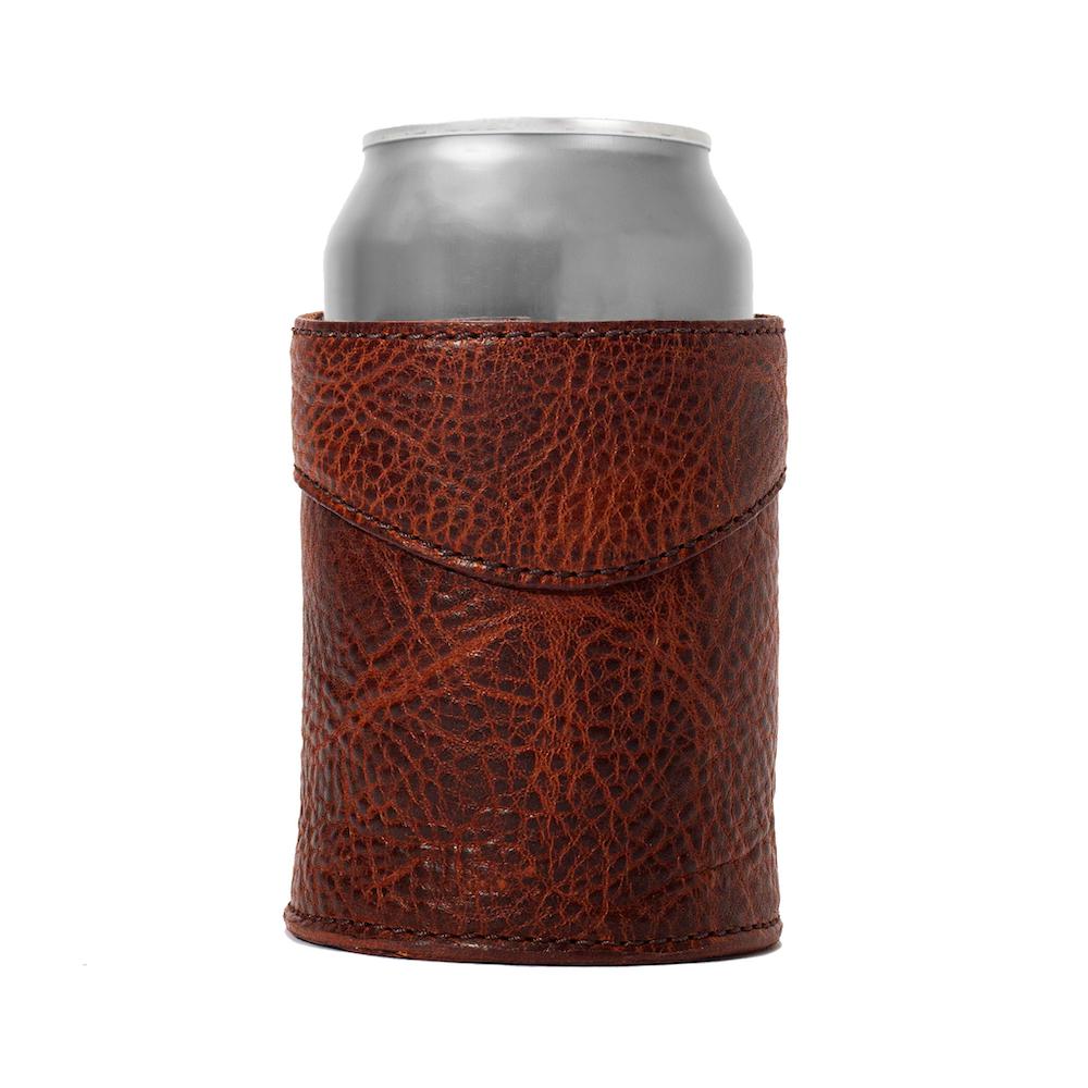 Campaign Leather Can Koozie Mission Mercantile Leather Goods