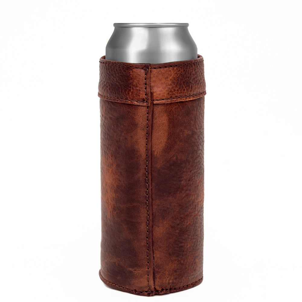 Campaign Leather Slim Can Koozie Mission Mercantile Leather Goods