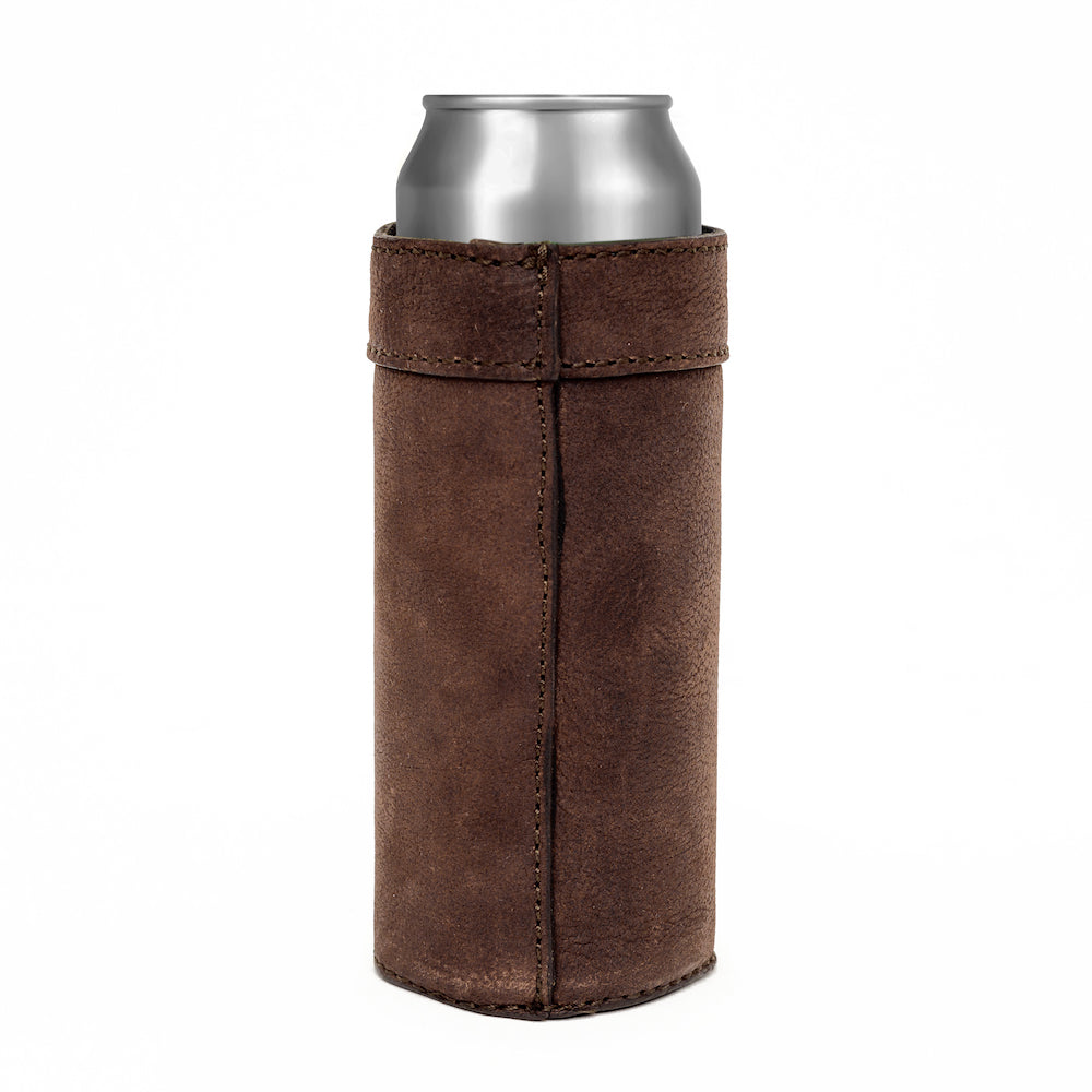 Campaign Leather Slim Can Koozie Mission Mercantile Leather Goods