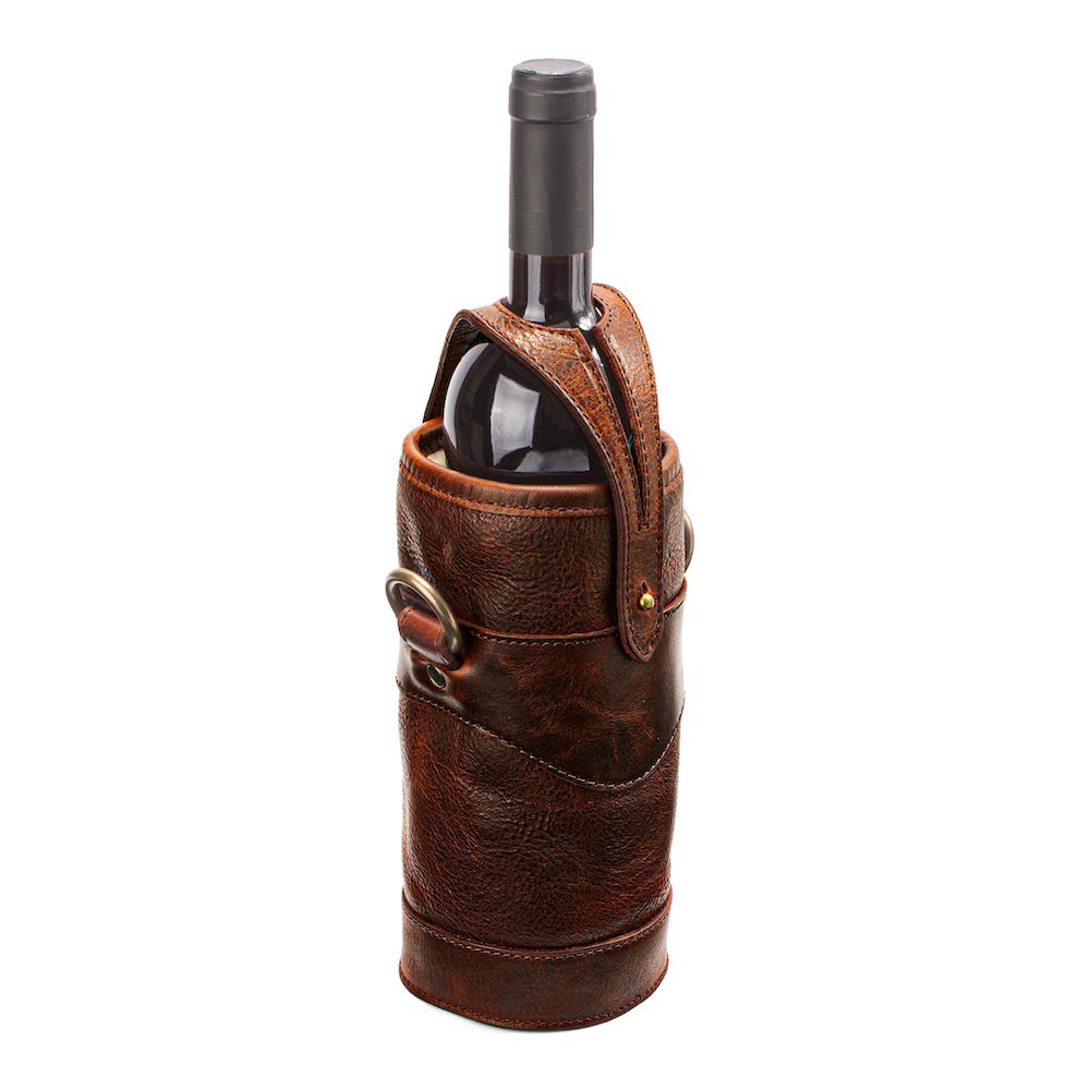 Campaign Leather Wine Tote Carrier Mission Mercantile Leather Goods