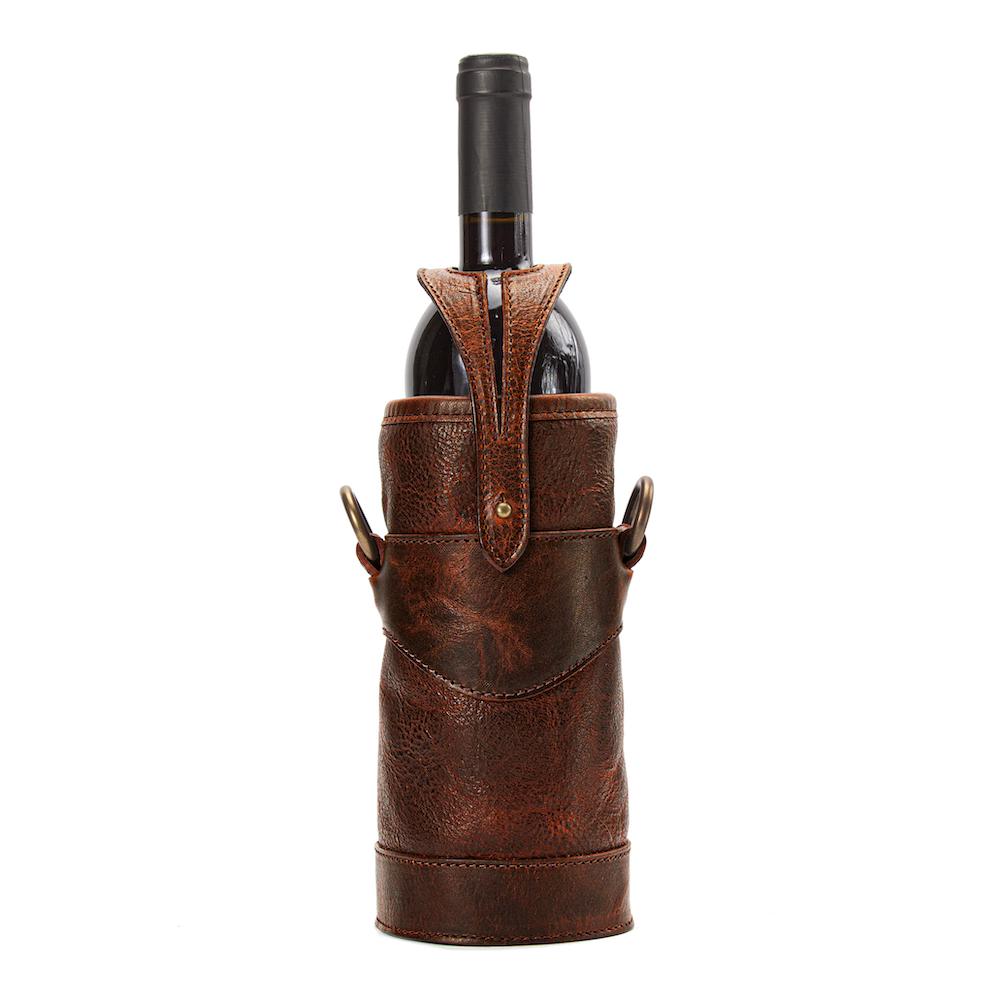 Campaign Leather Wine Tote Carrier Mission Mercantile Leather Goods