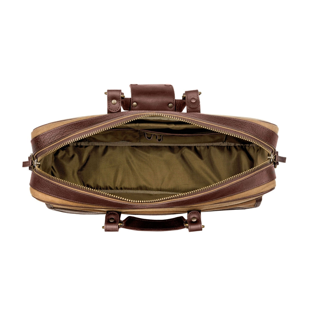 Campaign Waxed Canvas Briefcase Mission Mercantile Leather Goods