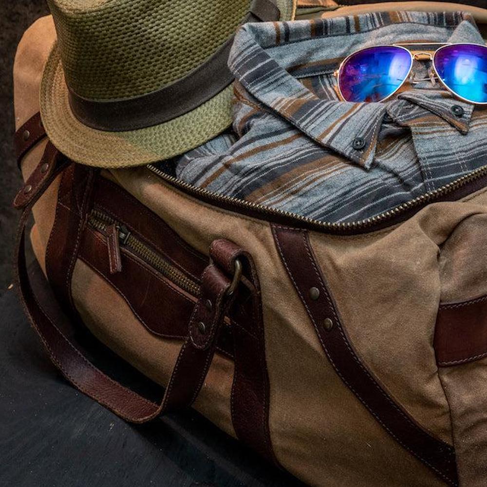 Campaign Waxed Canvas Large Duffle Bag Mission Mercantile Leather Goods