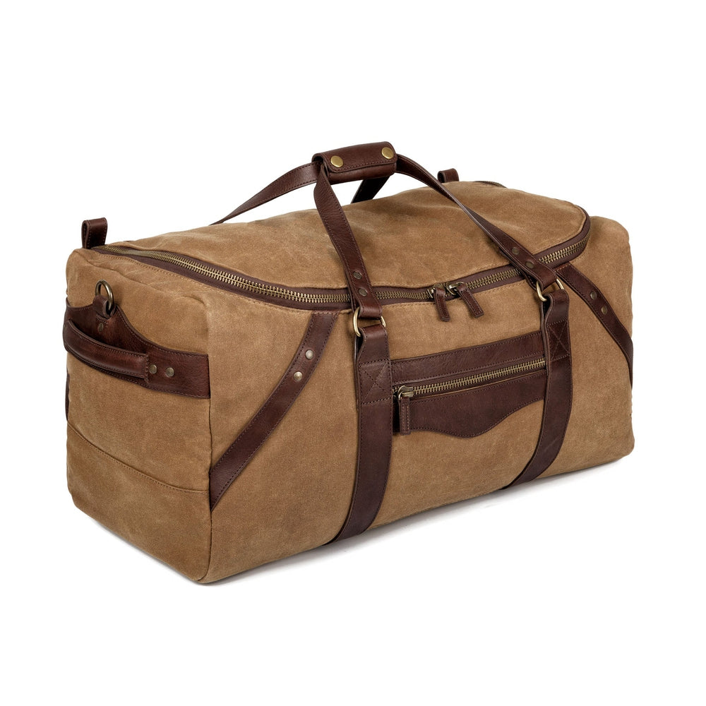 Campaign Waxed Canvas Large Duffle Bag Mission Mercantile Leather Goods