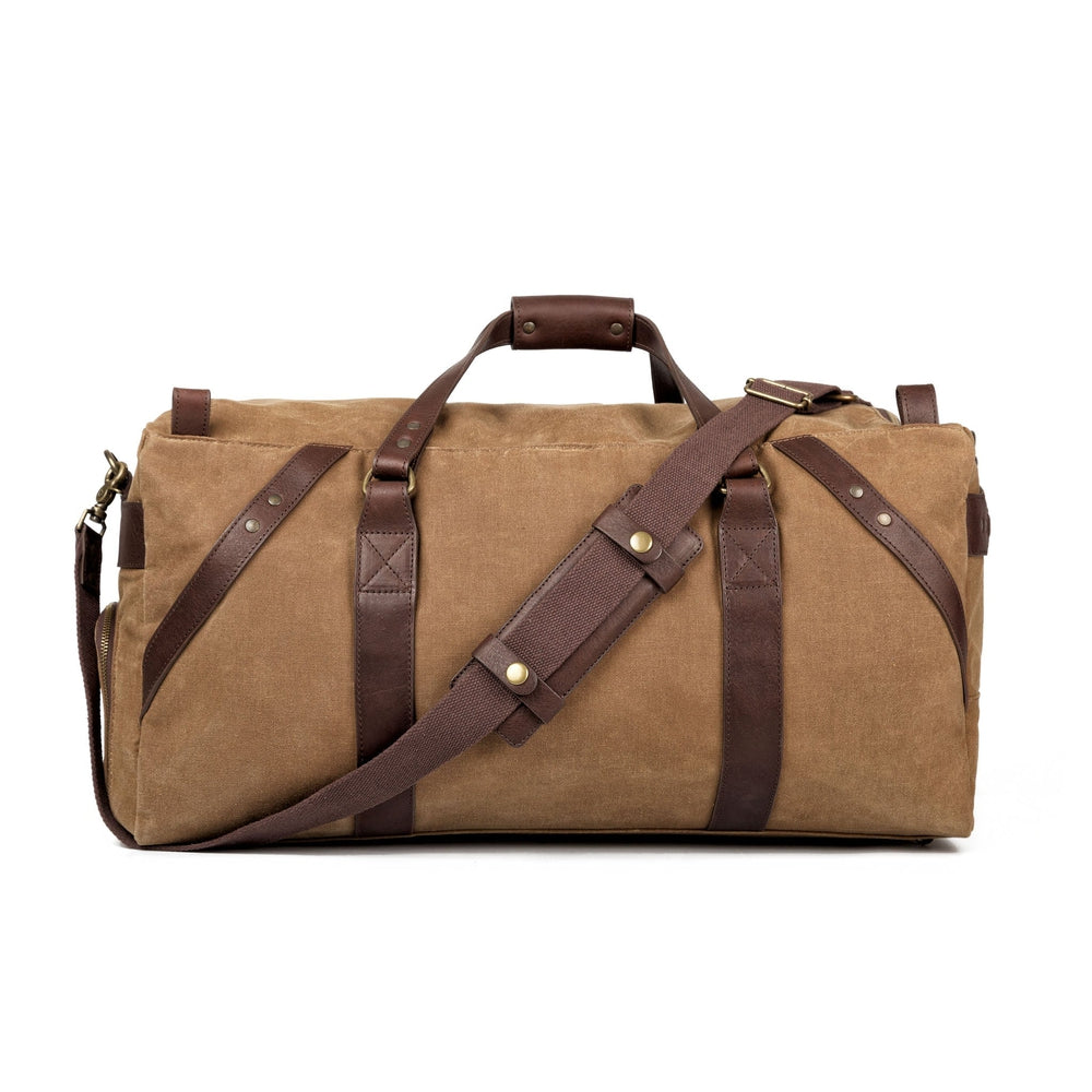 Campaign Waxed Canvas Large Duffle Bag Mission Mercantile Leather Goods
