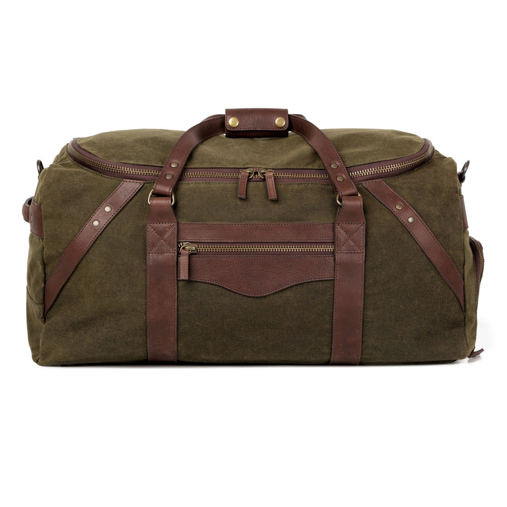 Campaign Waxed Canvas Large Duffle Bag Mission Mercantile Leather Goods
