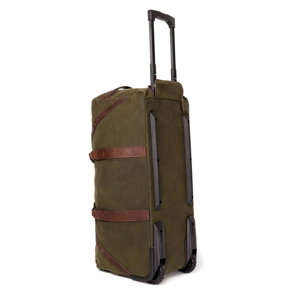 Campaign Waxed Canvas Large Wheeled Duffle Bag Mission Mercantile Leather Goods