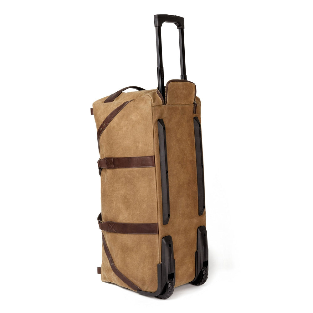 Campaign Waxed Canvas Large Wheeled Duffle Bag Mission Mercantile Leather Goods
