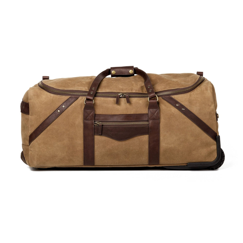 Campaign Waxed Canvas Large Wheeled Duffle Bag Mission Mercantile Leather Goods