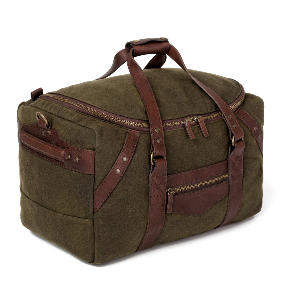 Campaign Waxed Canvas Medium Duffle Bag Mission Mercantile Leather Goods