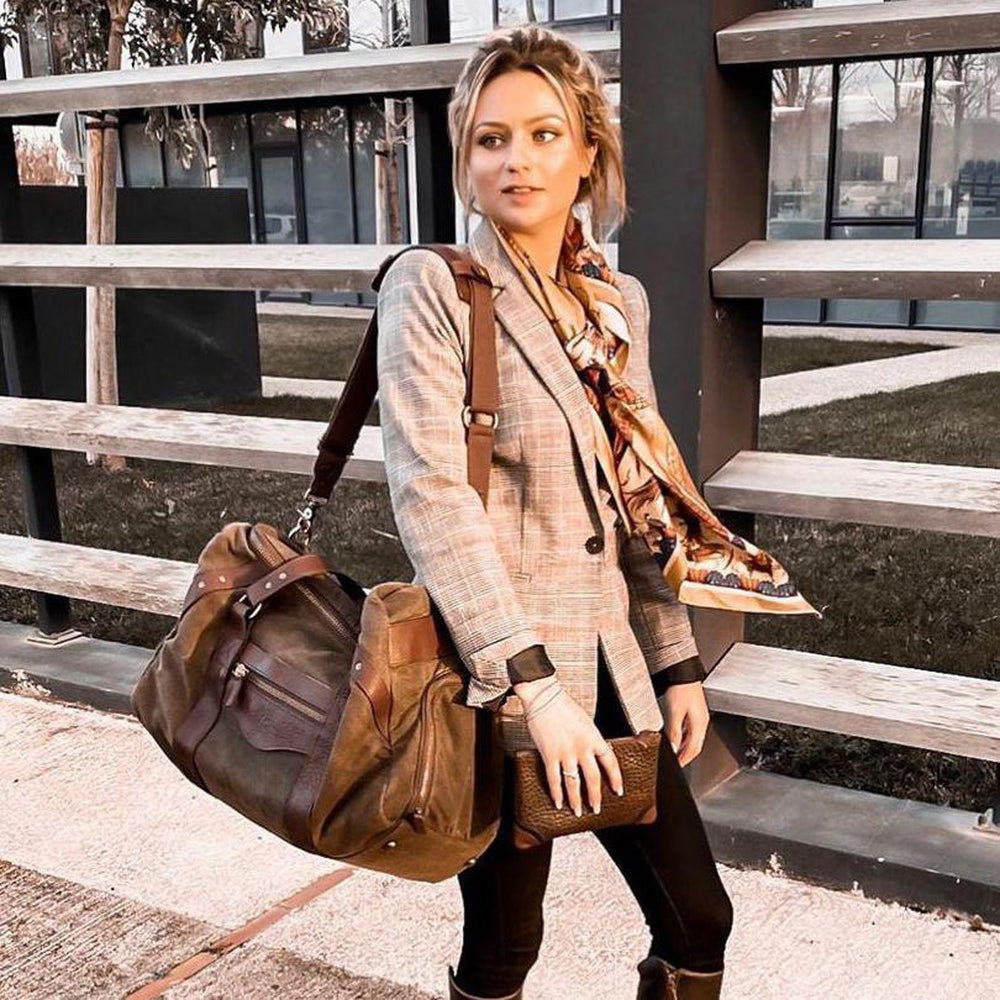 Campaign Waxed Canvas Medium Duffle Bag Mission Mercantile Leather Goods