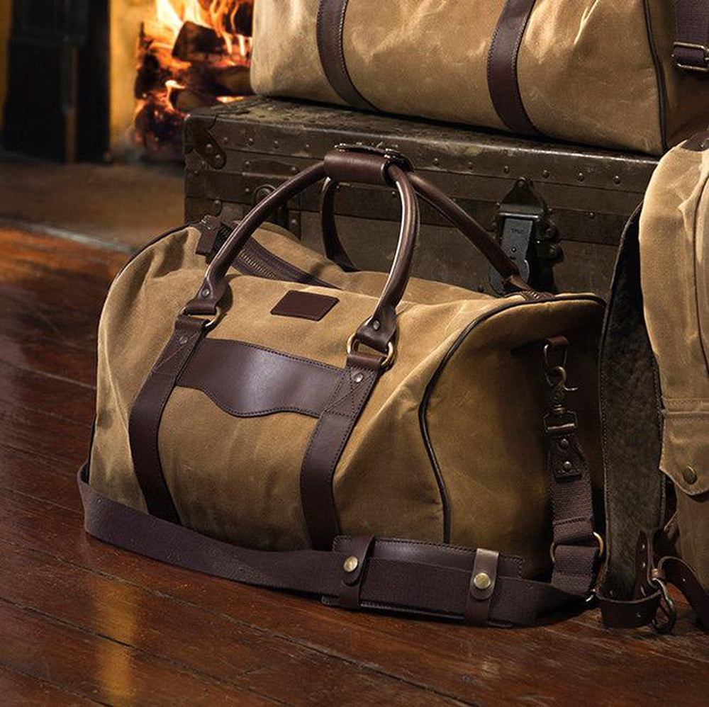 Campaign Waxed Canvas Medium Field Duffle Bag Mission Mercantile Leather Goods