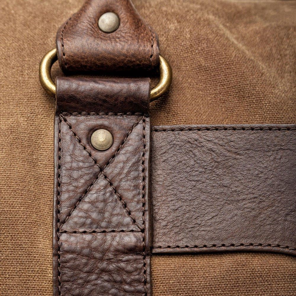 Campaign Waxed Canvas Medium Field Duffle Bag Mission Mercantile Leather Goods