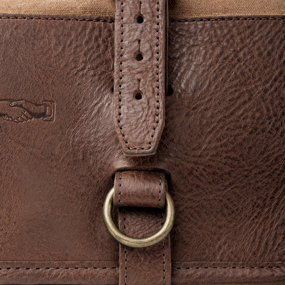 Campaign Waxed Canvas Roll-Up Toiletry Shave Kit Mission Mercantile Leather Goods