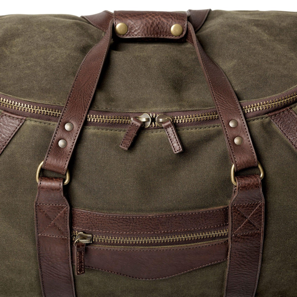 Campaign Waxed Canvas Wheeled Carry-On Duffle Bag Mission Mercantile Leather Goods