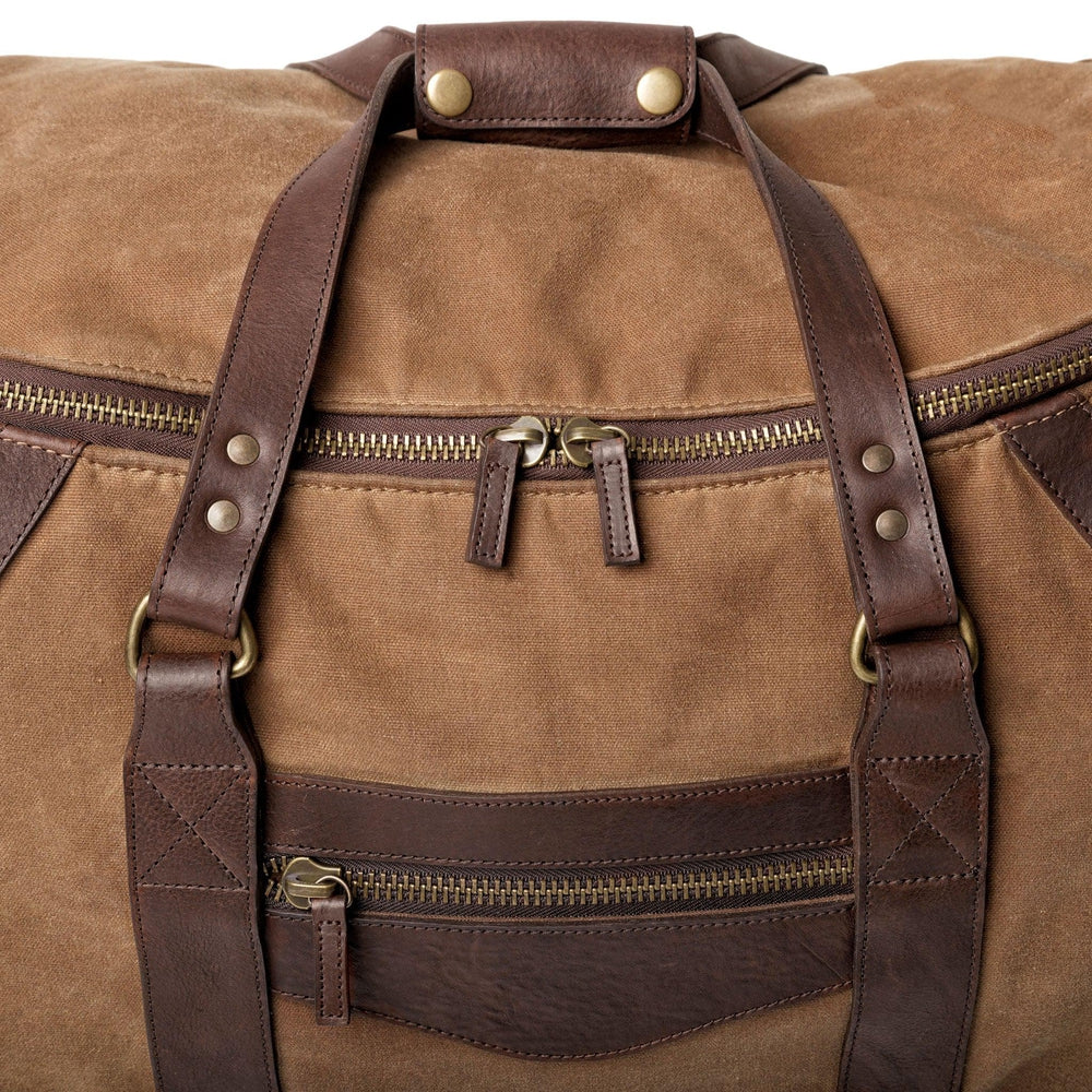 Campaign Waxed Canvas Wheeled Carry-On Duffle Bag Mission Mercantile Leather Goods