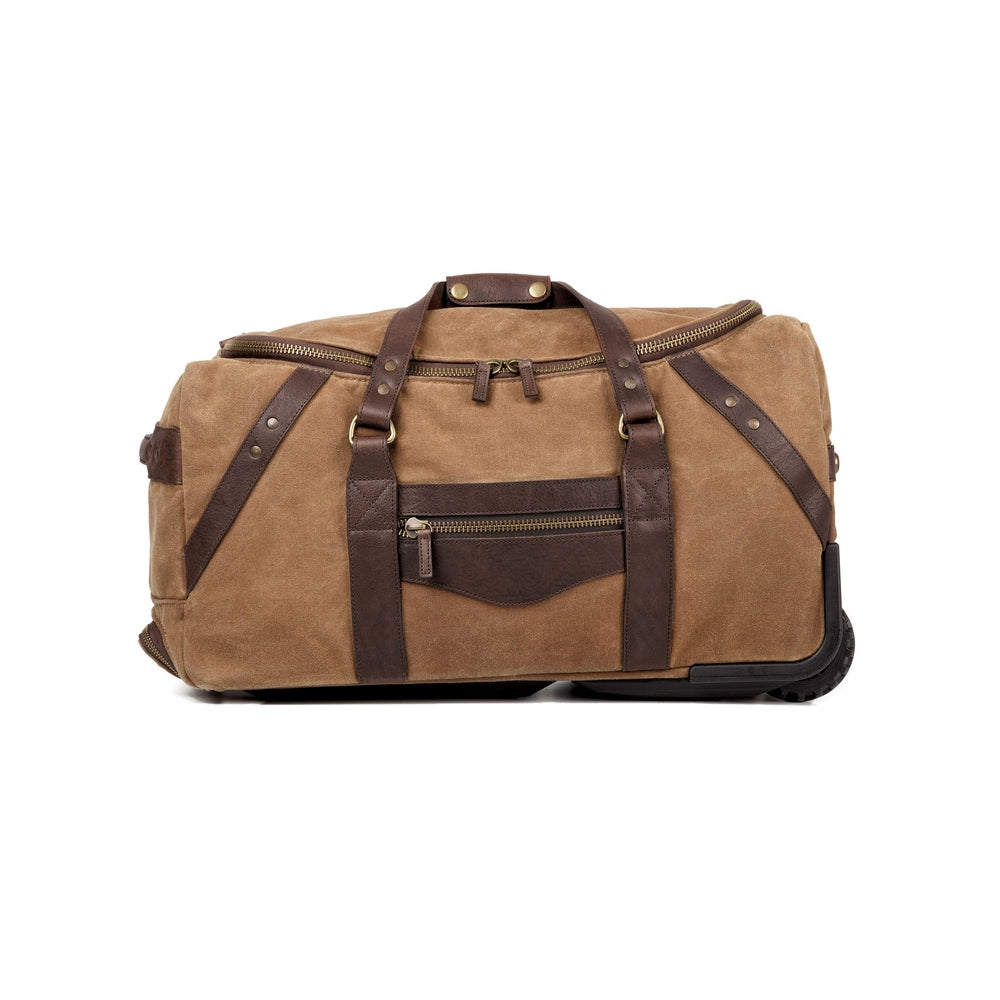 Campaign Waxed Canvas Wheeled Carry-On Duffle Bag Mission Mercantile Leather Goods