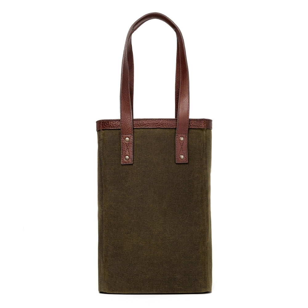 Campaign Waxed Canvas Two Bottle Wine Tote Mission Mercantile Leather Goods