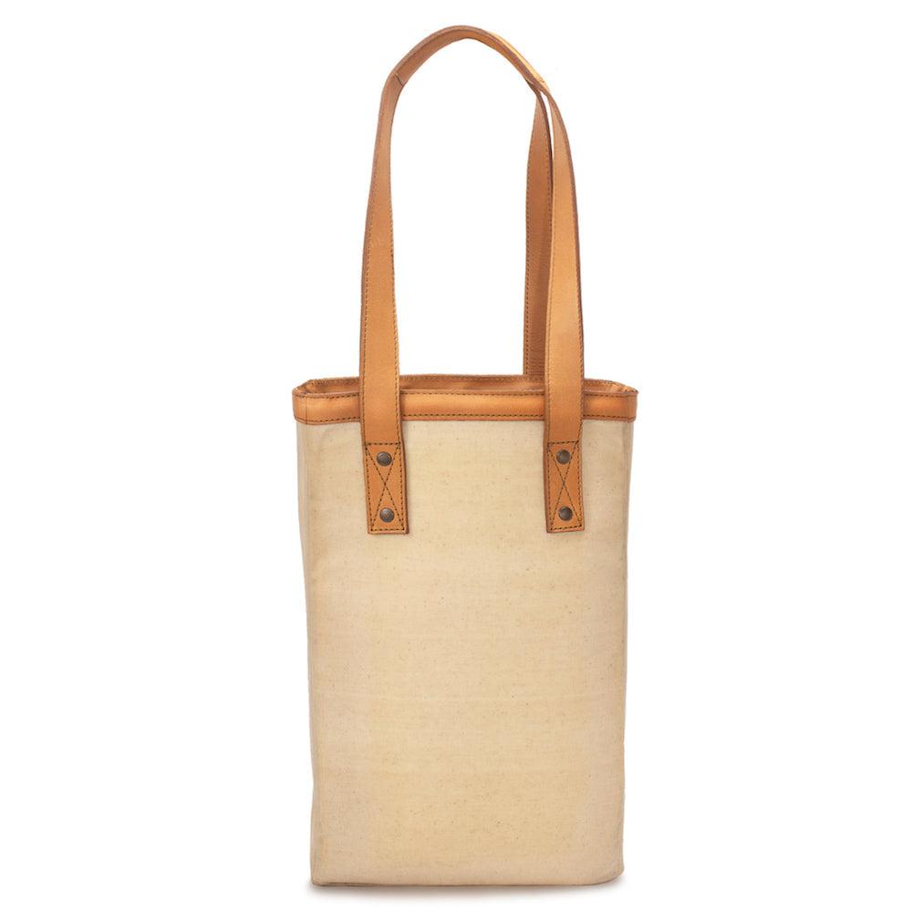Campaign Waxed Canvas Two Bottle Wine Tote Mission Mercantile Leather Goods