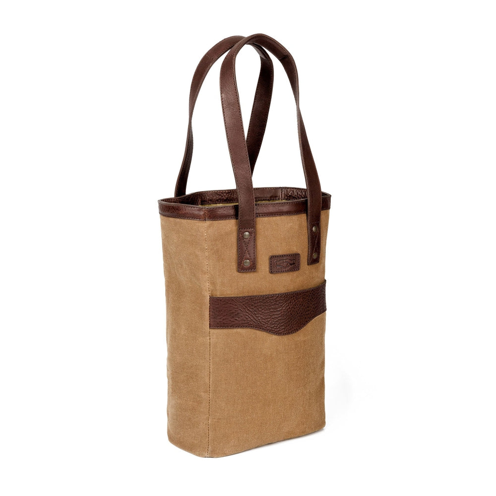 Campaign Waxed Canvas Two Bottle Wine Tote Mission Mercantile Leather Goods