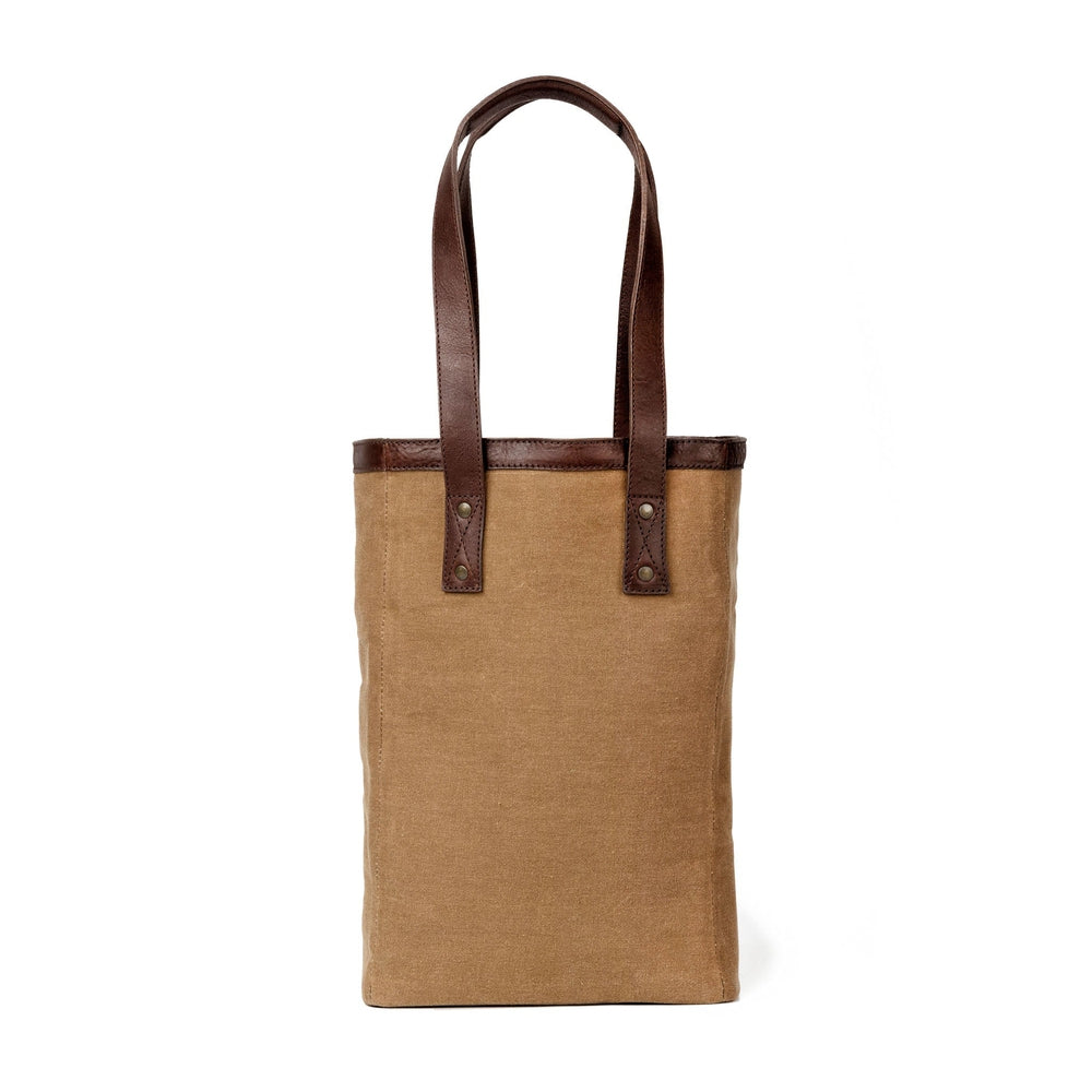 Campaign Waxed Canvas Two Bottle Wine Tote Mission Mercantile Leather Goods