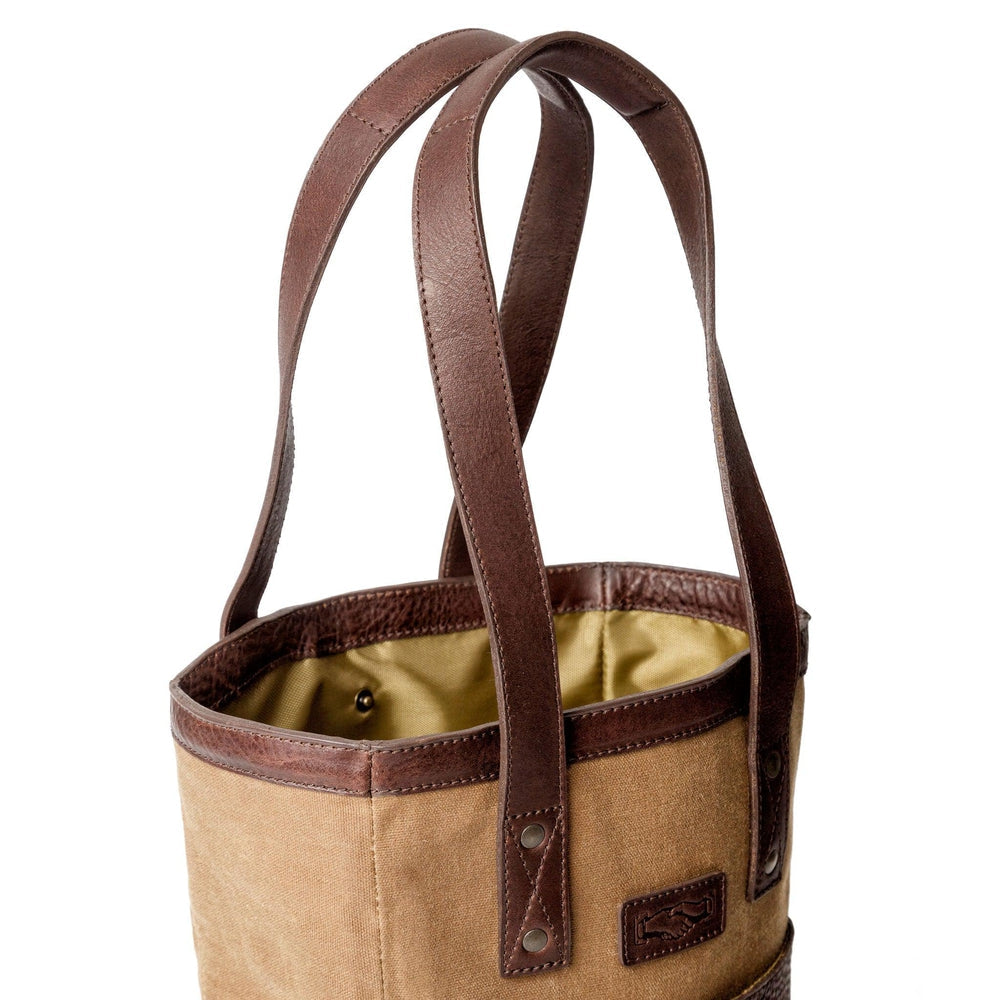 Campaign Waxed Canvas Two Bottle Wine Tote Mission Mercantile Leather Goods