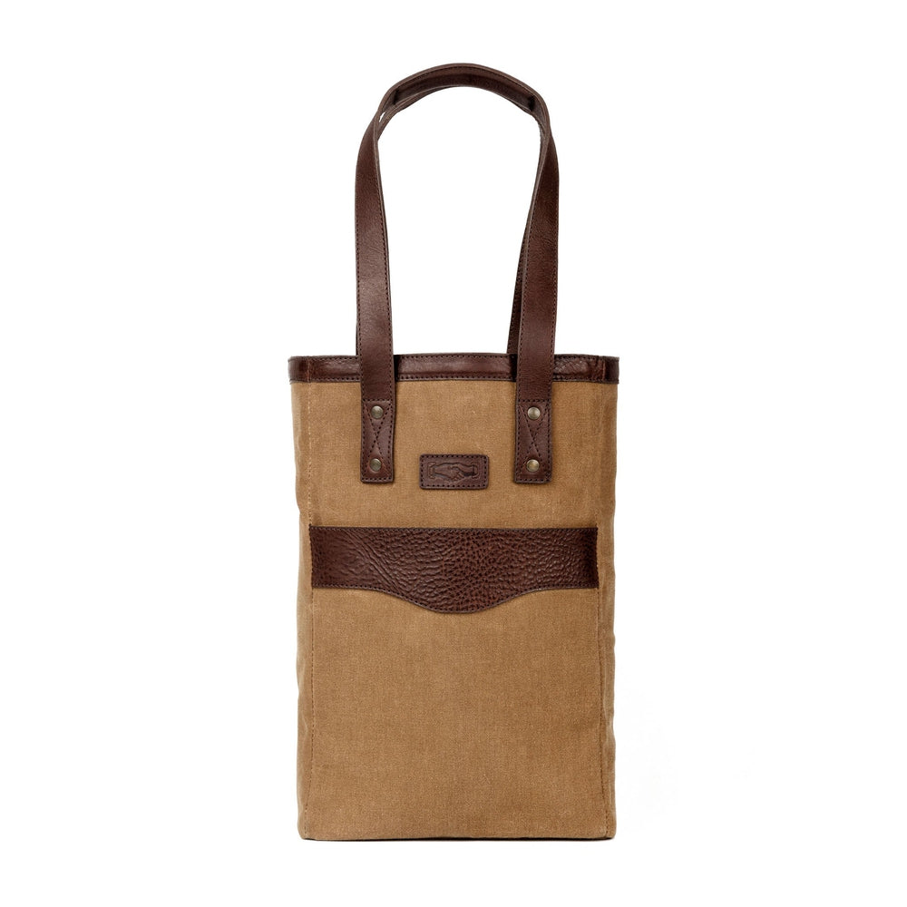 Campaign Waxed Canvas Two Bottle Wine Tote Mission Mercantile Leather Goods