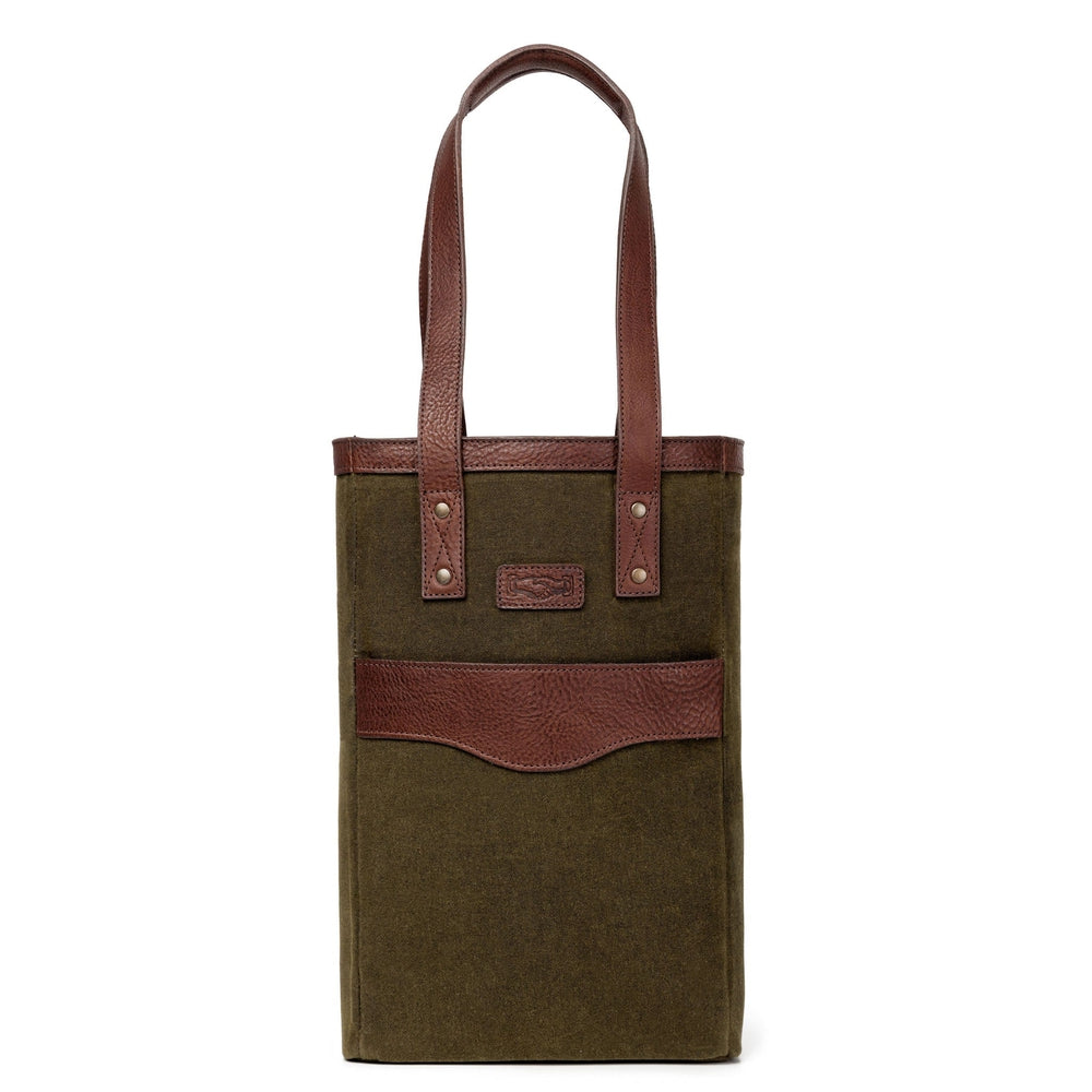 Campaign Waxed Canvas Two Bottle Wine Tote Mission Mercantile Leather Goods