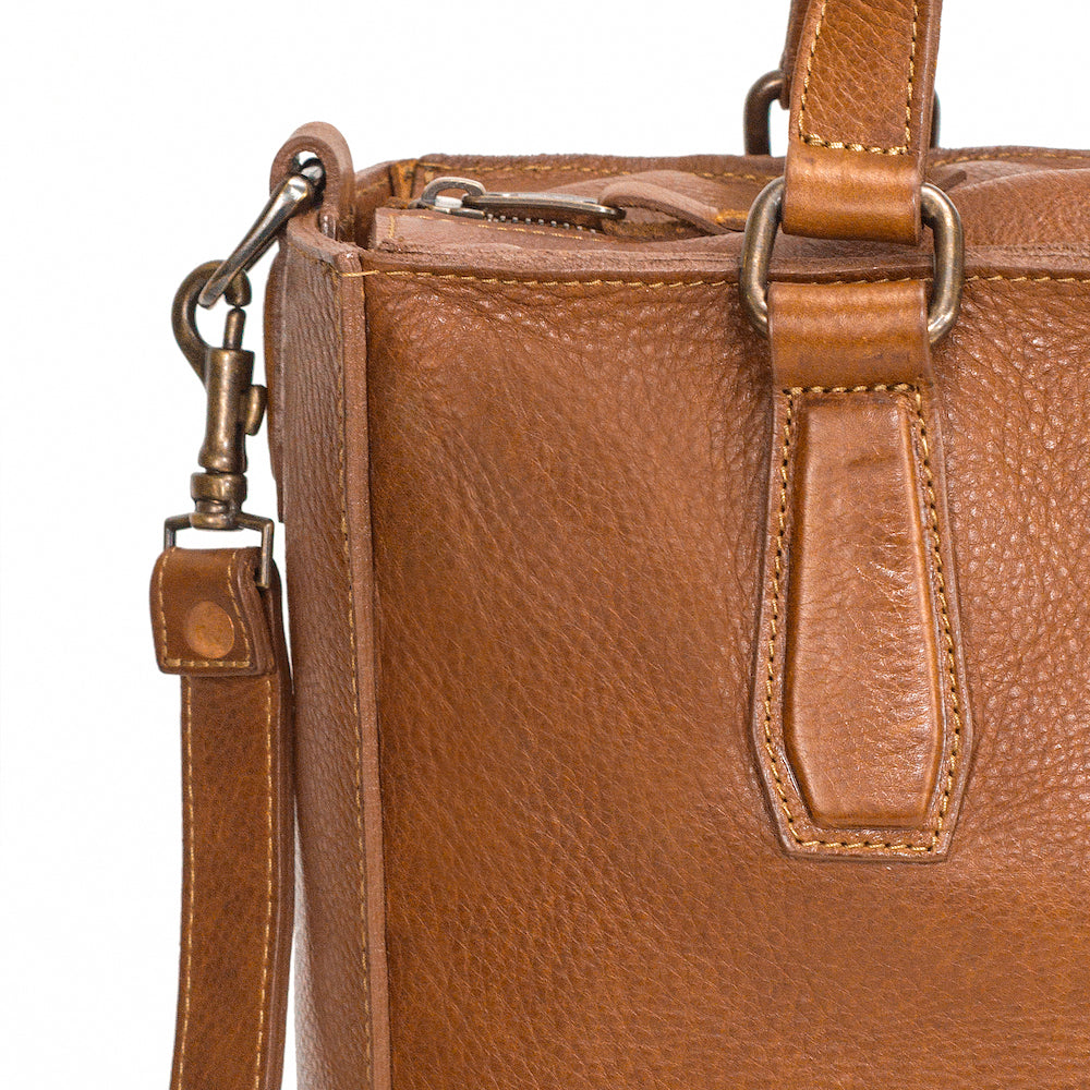 Ellington Leather Market Tote with Zippered Pouch Mission Mercantile Leather Goods