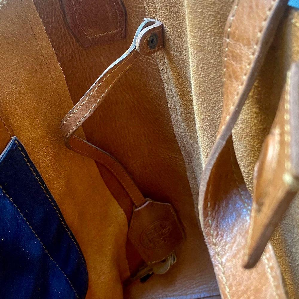 Ellington Leather Market Tote with Zippered Pouch Mission Mercantile Leather Goods