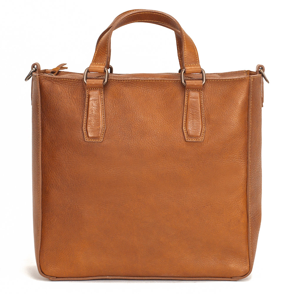 Ellington Leather Market Tote with Zippered Pouch Mission Mercantile Leather Goods
