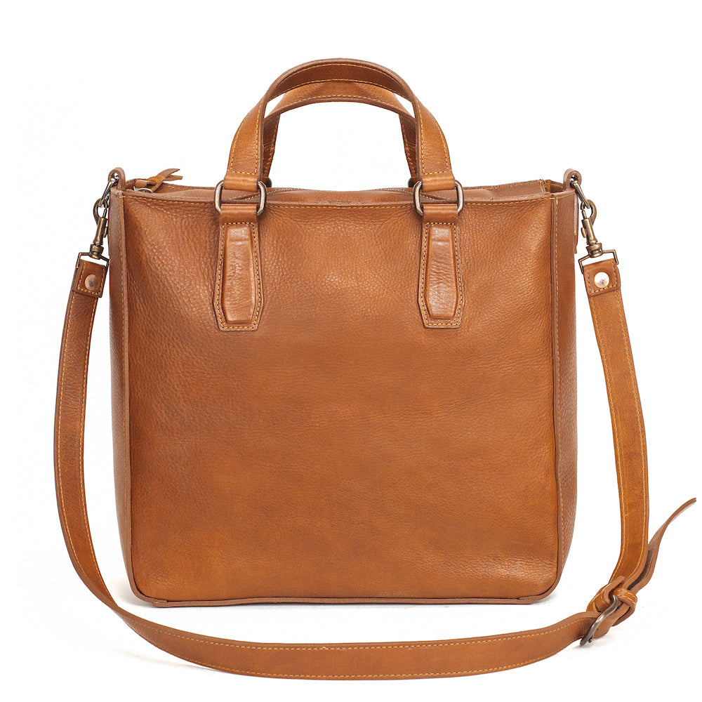 Ellington Leather Market Tote with Zippered Pouch Mission Mercantile Leather Goods