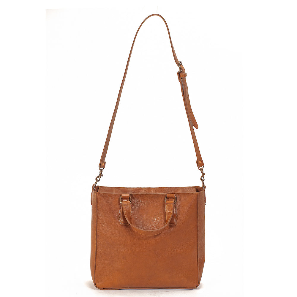 Ellington Leather Market Tote with Zippered Pouch Mission Mercantile Leather Goods