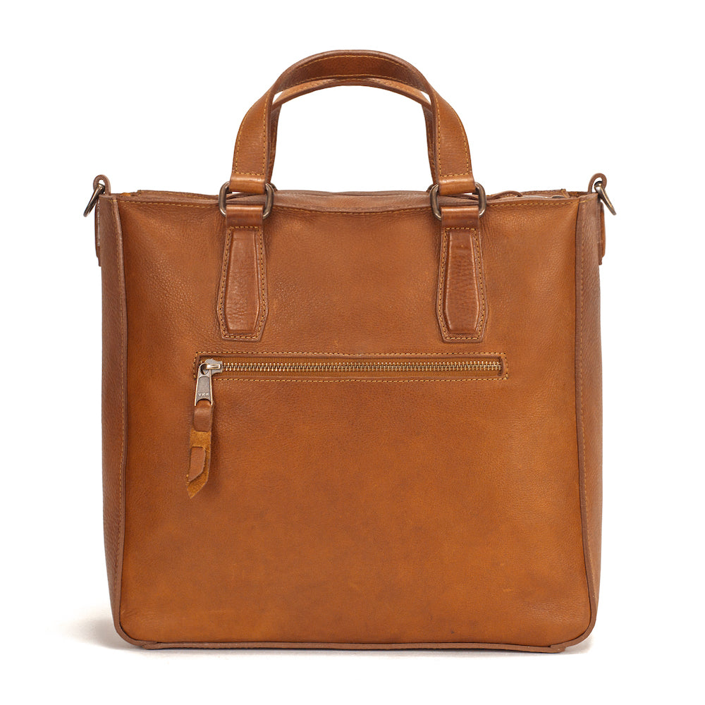 Ellington Leather Market Tote with Zippered Pouch Mission Mercantile Leather Goods