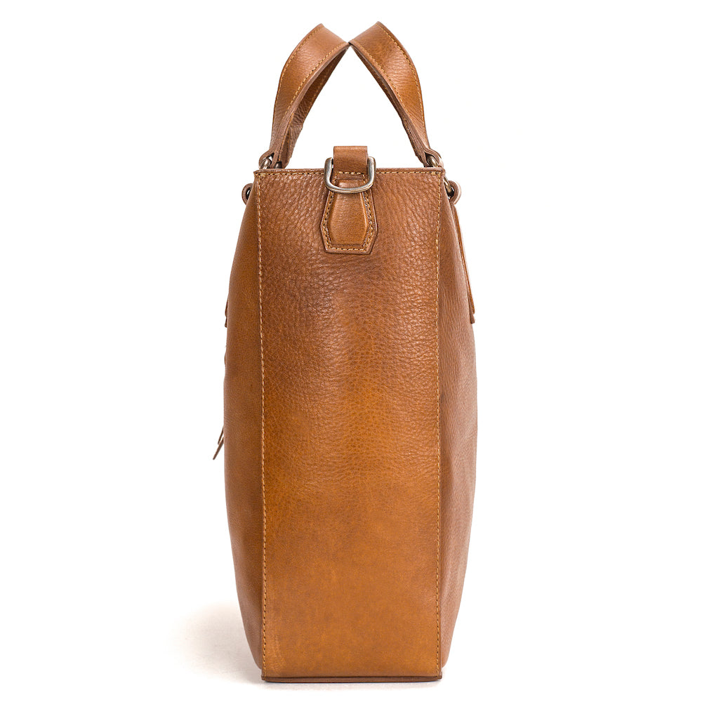 Ellington Leather Market Tote with Zippered Pouch Mission Mercantile Leather Goods