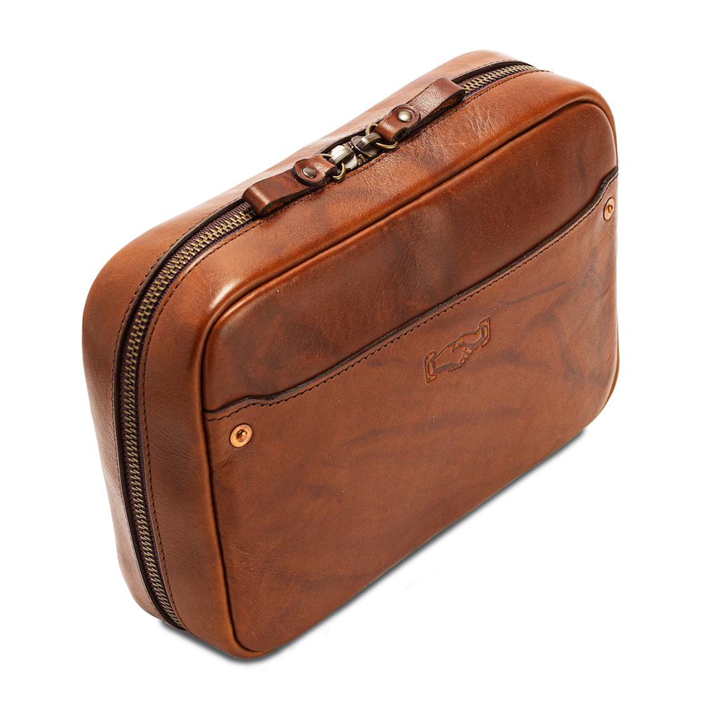 Heritage Leather "Doc" Electronics Organizer / Toiletry Kit Mission Mercantile Leather Goods