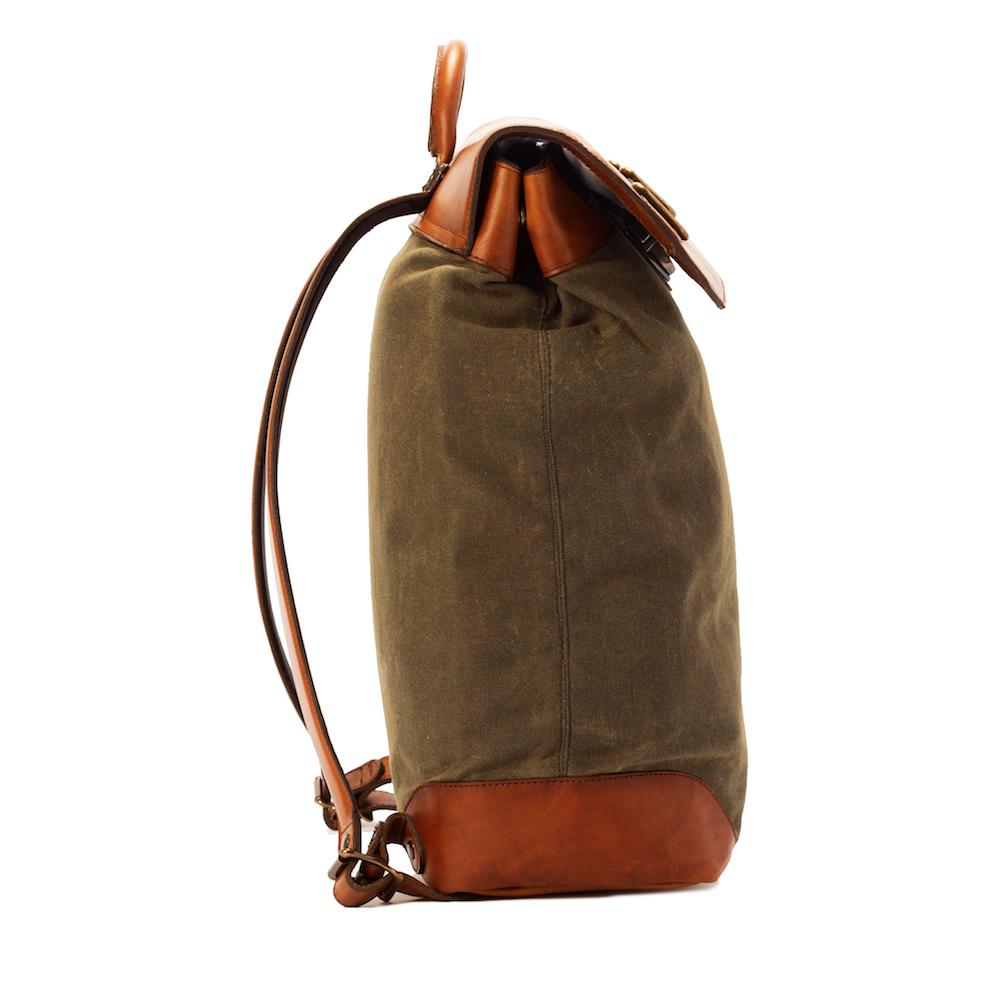 Heritage Waxed Canvas Steamer Backpack No. 2 Mission Mercantile Leather Goods