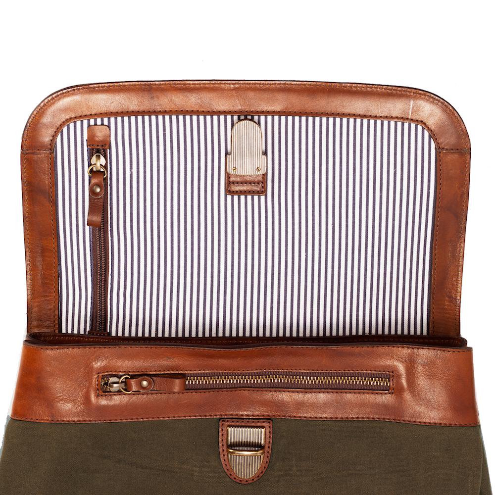 Heritage Waxed Canvas Steamer Backpack No. 2 Mission Mercantile Leather Goods