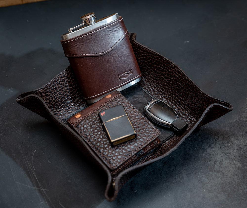 Theodore Leather Desk Caddy Mission Mercantile Leather Goods
