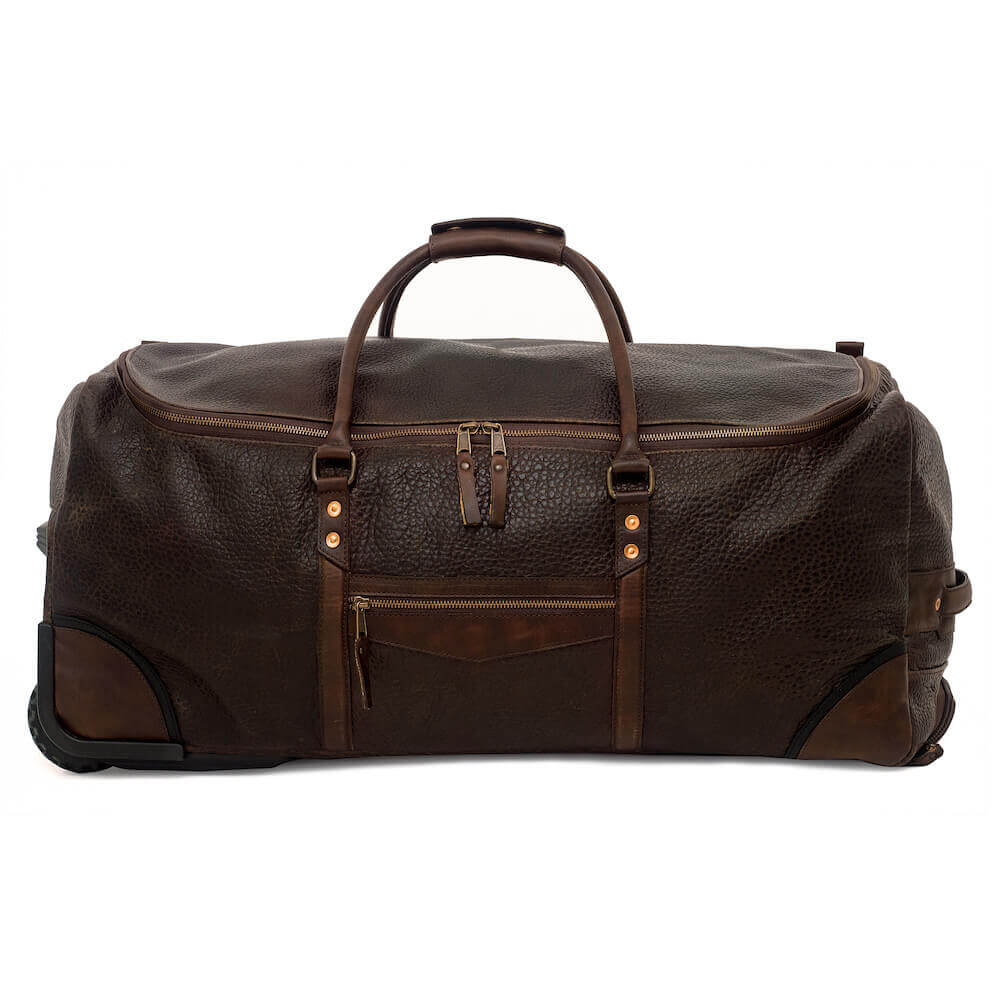 Theodore Leather Large Wheeled Duffle Bag Mission Mercantile Leather Goods