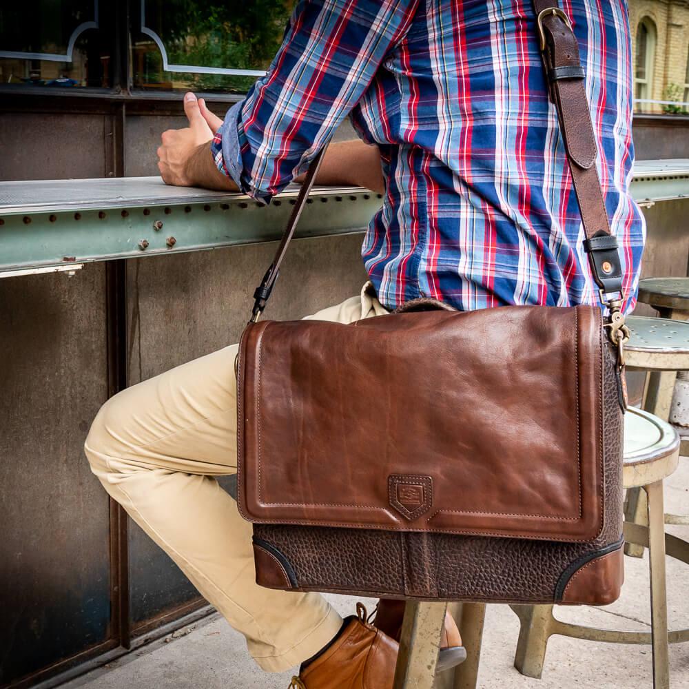 Theodore Leather Messenger Bag Mission Mercantile Leather Goods