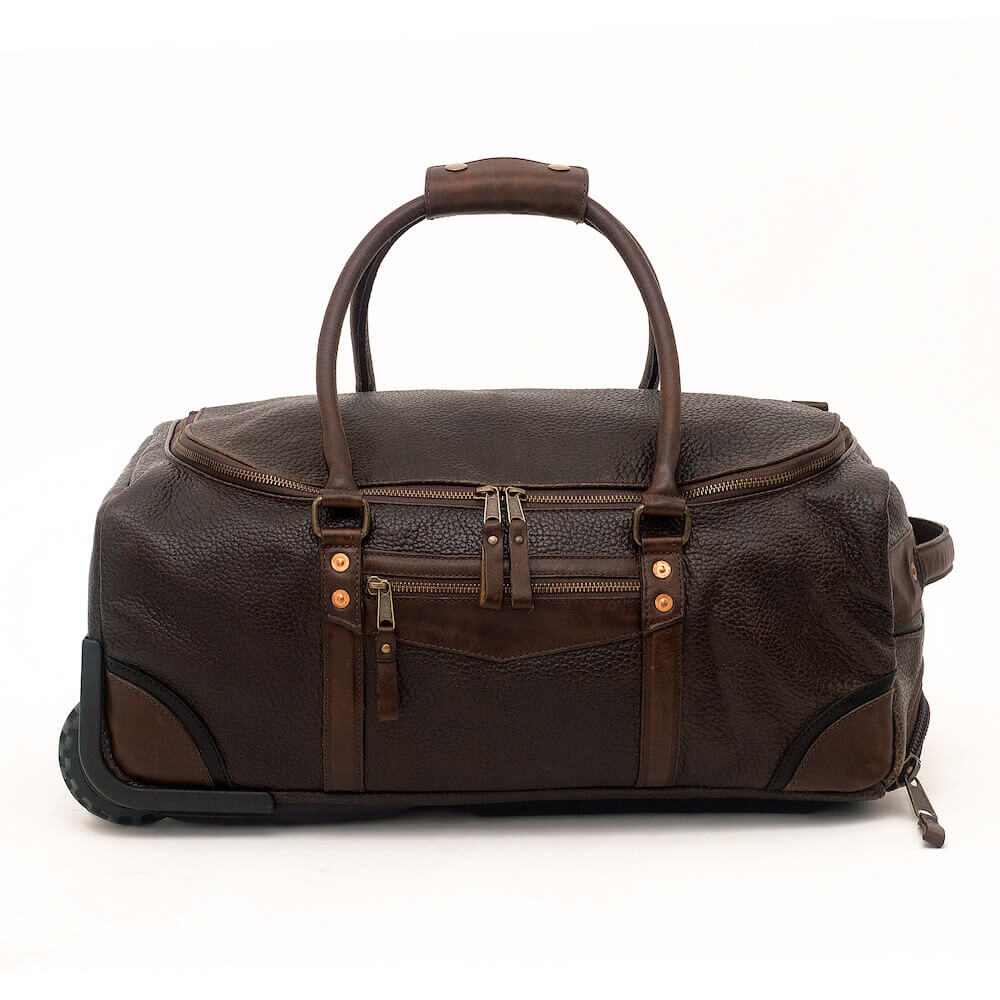 Theodore Leather Wheeled Carry-On Duffle Bag Mission Mercantile Leather Goods