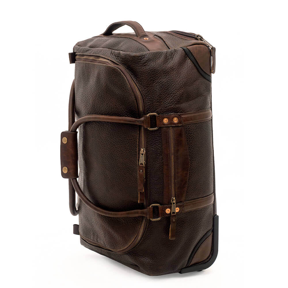 Theodore Leather Wheeled Carry-On Duffle Bag Mission Mercantile Leather Goods