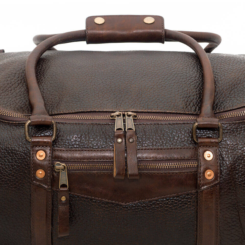 Theodore Leather Wheeled Carry-On Duffle Bag Mission Mercantile Leather Goods