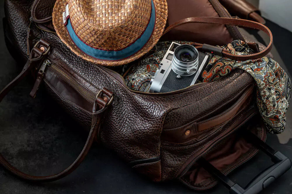 Theodore Leather Wheeled Carry-On Duffle Bag Mission Mercantile Leather Goods